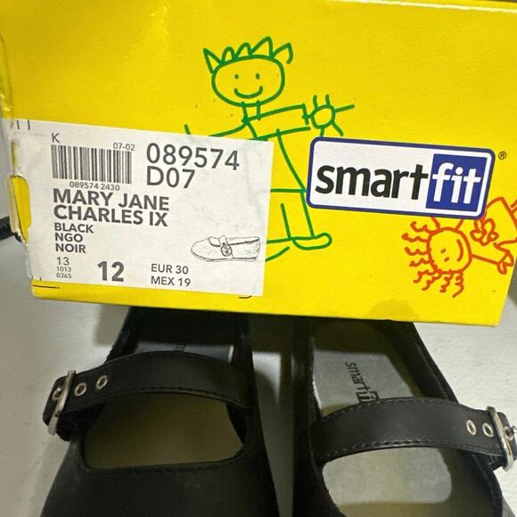 Smart fit Mary Jane Charles IX Black Noir shoes kids size 12 excellent condition - Picture 6 of 7